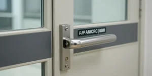 barre anti-panique avec serrure extérieure