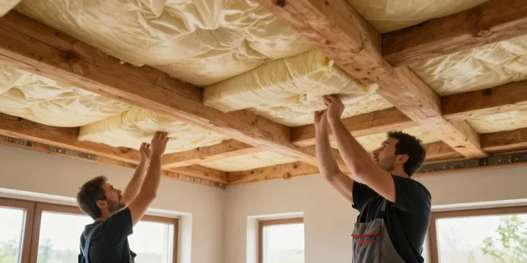 comment isoler un plafond en laissant les poutres apparentes