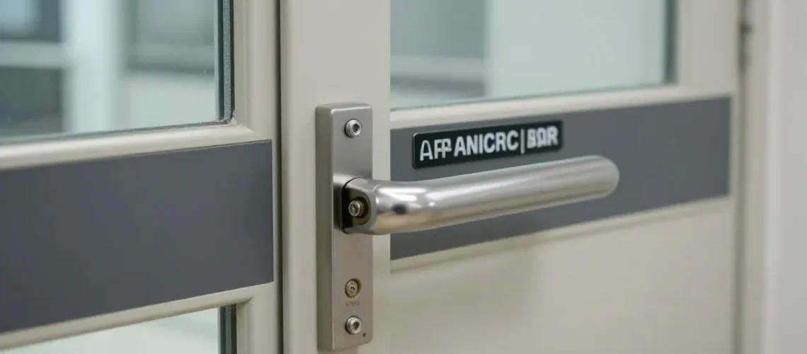 barre anti-panique avec serrure extérieure