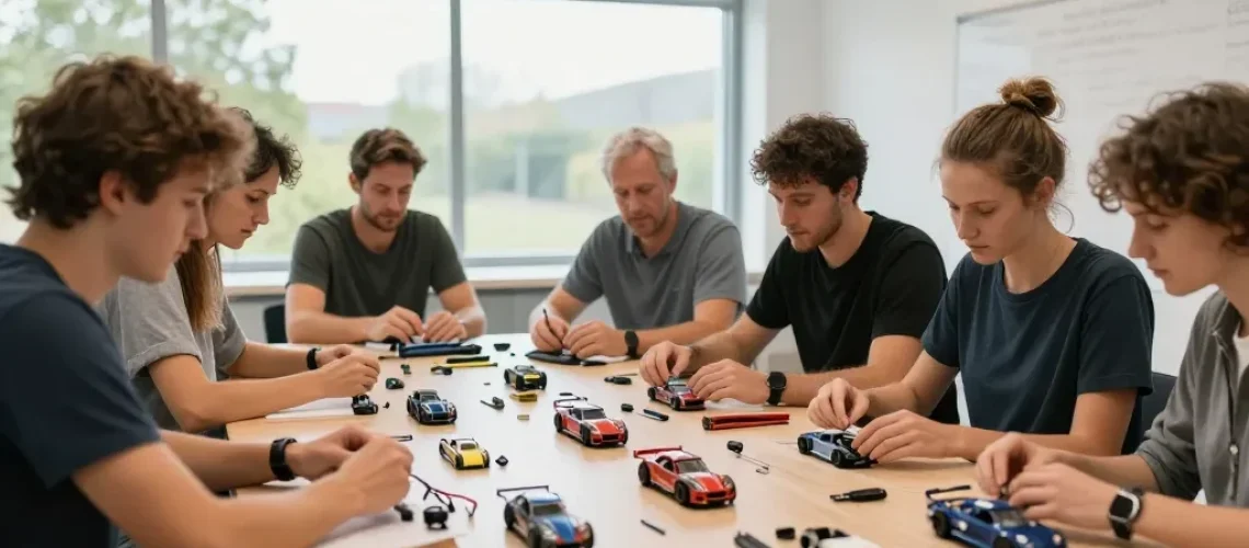 team building construction voiture